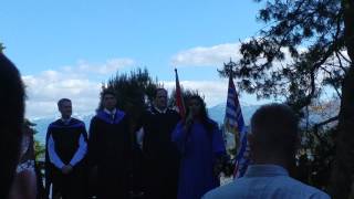 Canadian National Anthem at Highland Graduation Ceremony, Comox  BC June 3, 2017