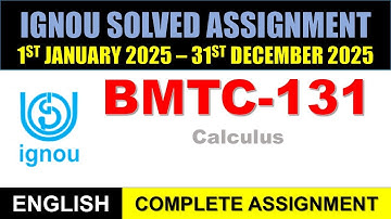 BMTC 131 Solved Assignment 2025 || bmtc-131 solved assignment in English || Jan 2025 to Dec 2025