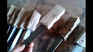 Кучка ножей заготовок - были/стали (от бруска до рукояти)
