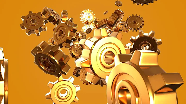 [1 hour]Gold Gears on Beige Background - Loop able Background/Screensaver[4K][No Sound]