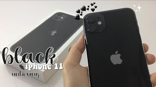 aesthetic iphone 11 unboxing (black) in 2021 + asmr, setup, case... 🤍📲