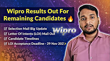 Wipro Results OUT! 🔥 Remaining Candidates LOI Mail & Acceptance Deadline - 29 Nov 2025