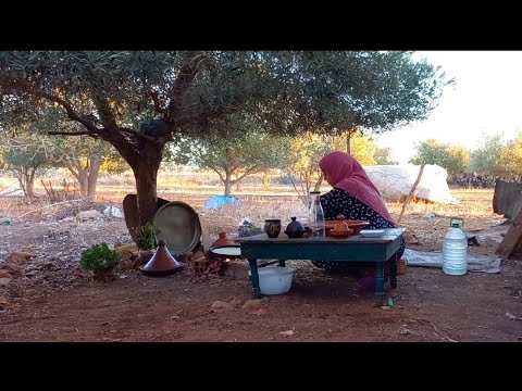 حياة المخيم حرشة في الفرن التقليدي          