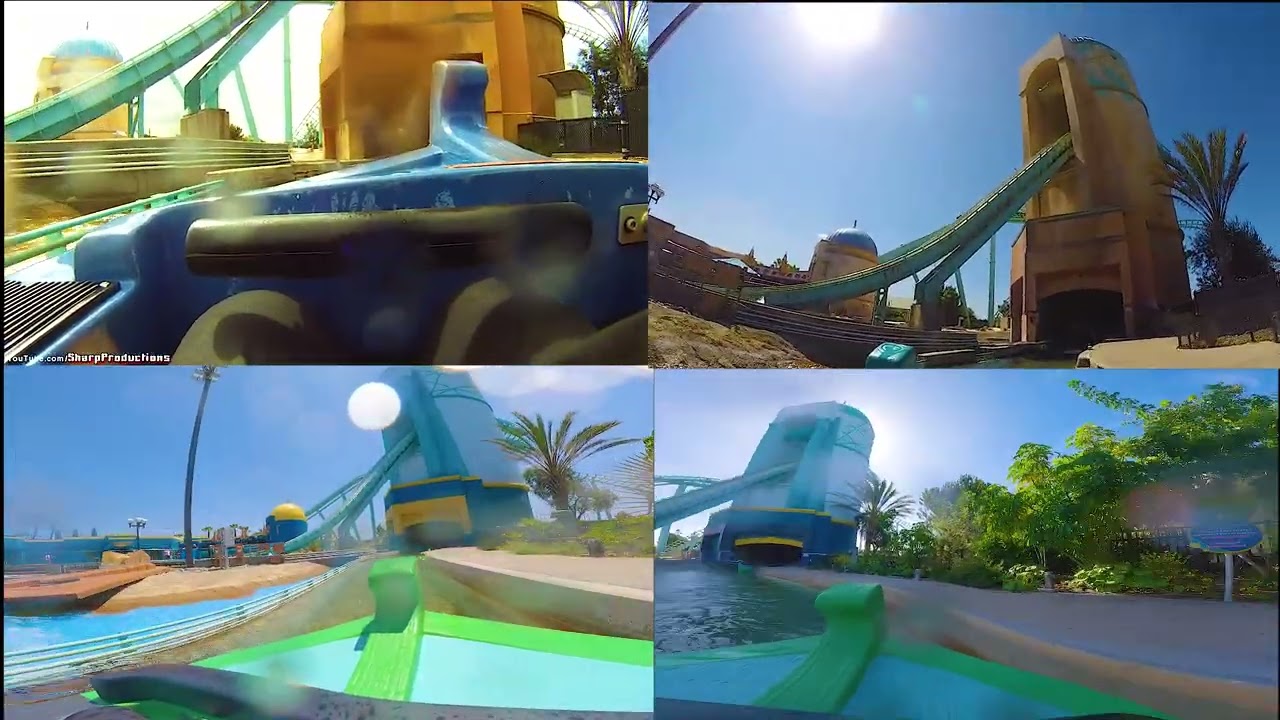 Journey to Atlantis (SeaWorld San Diego Version) but with 4 Eras side by side comparison (2004-2025)