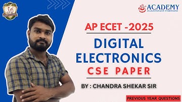 Digital Electronics AP ECET 2025(CSE) Questions Analysis & Solutions | SREE ACADEMY ECET|