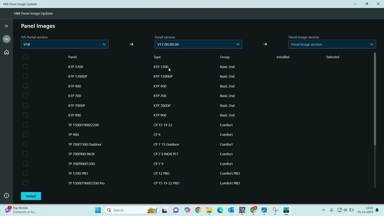 Missing Panel Images Error while downloading for Siemens HMI- TIA Portal