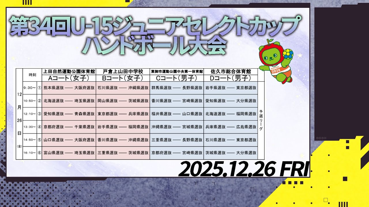 1日目Dコート_第34回U-15ジュニアセレクトカップハンドボール大会
