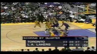 Tracy McGrady (Raptors) Blocks Shaq vs.Lakers