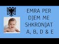 Emra per femije djem modern me shkronjat A, B, D dhe E