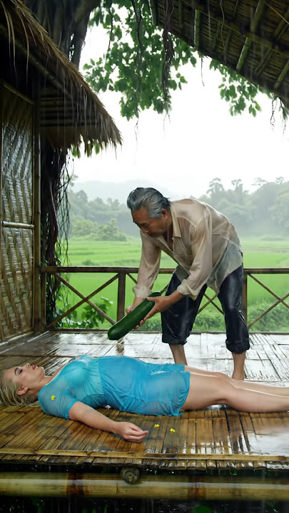 Relaxing Rain Sounds in a cozy bamboo hut, relief stress #short #asmrrain #deepsleep #viralvideo
