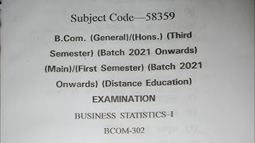 Business Statistics Bcom 3rd sem Question Paper gjust