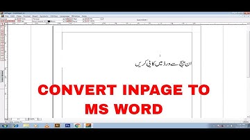 how to convert urdu inpage text into Microsoft word