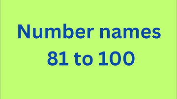 number names from 81 to 100