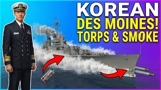 Korean Cruiser With Des Moines Ap, Jinan Smoke And Deep Water Torpedoes