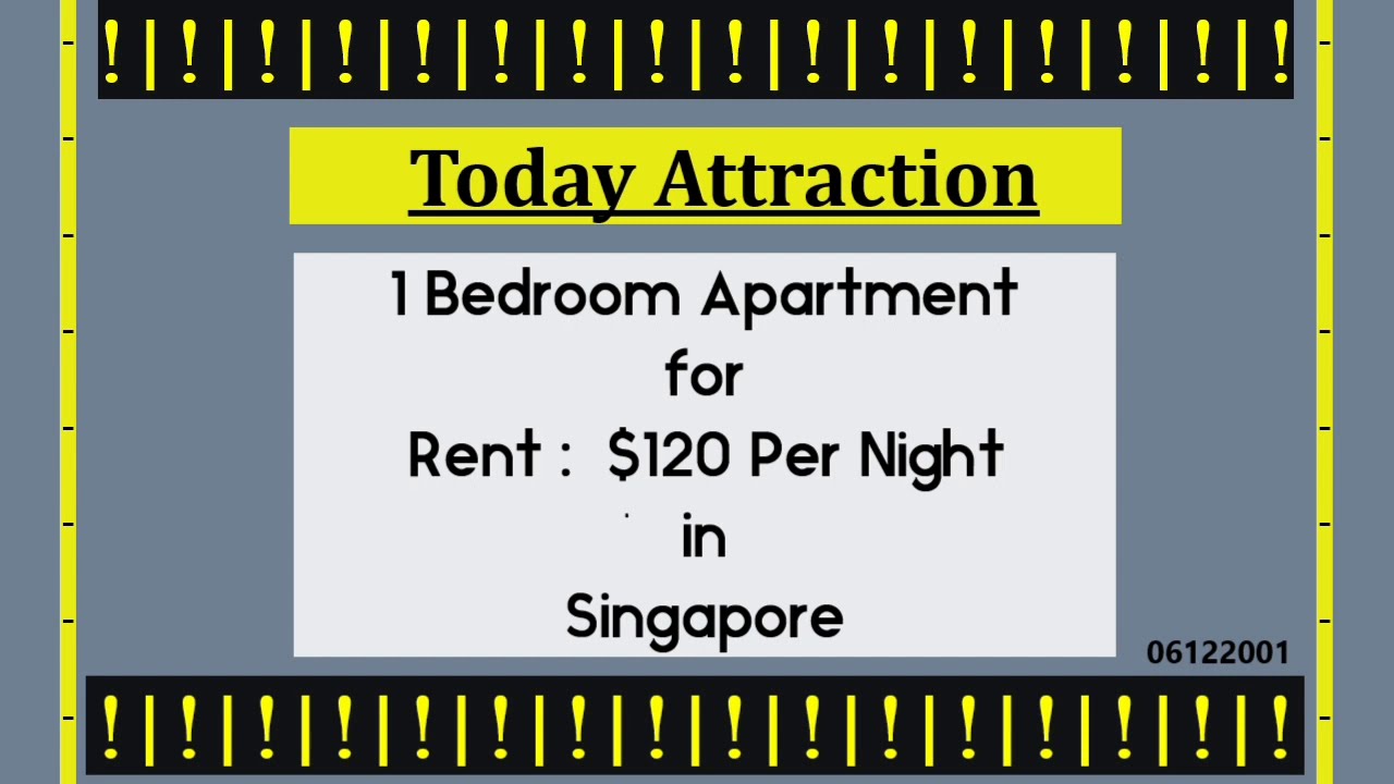1 BEDROOM APARTMENT FOR RENT IN SINGAPORE ONLY 120/ PER DAY I FULLY