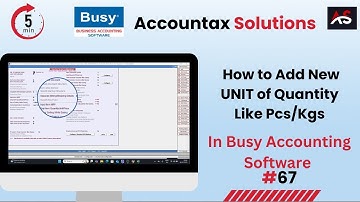How to Create Unit in Busy Accounting Software | Busy Tutorial in Hindi | Accountax Solution |