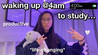 4AM STUDY VLOG: "that girl" morning routine 2022 & get out of a slump!