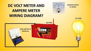 Dc voltage meter and ampere meter wiring diagram? #electricalwale
