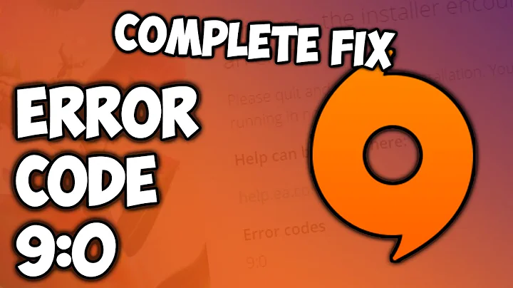 How to fix Origin error code 9:0