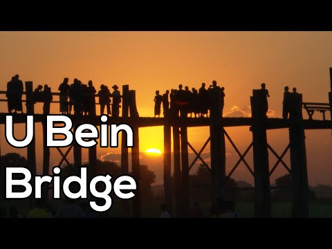 Watch the sunset on U Bein Bridge Amarapura, Myanmar 4K