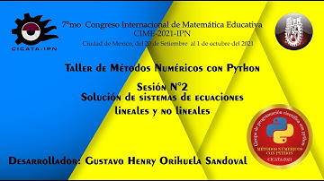 Sesión N° 02 : Sistema de ecuaciones lineales y no lineales con Python|| Parte # 2