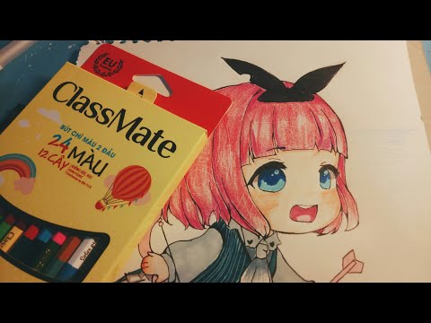 Màu Classmate - [ Draw + Review ] Cung Nhân Mã ♐ + Thử Màu Chì ClassMate 2 Đầu🎨