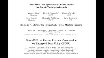 Seminar in Computer Architecture - S8: Hertzbleed | DiVa | TensorFHE  (Spring 2023)
