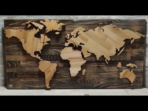 Unique Wooden World Map, Handmade, No Cnc. How It's Made. Diy