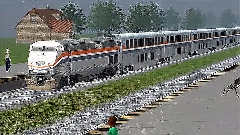 Train Sim - Southern England Using Amtrak P42 in Rainy Day - Simulasi Kereta Api