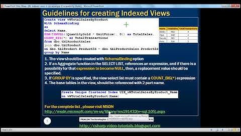 Indexed views in sql server   Part 41