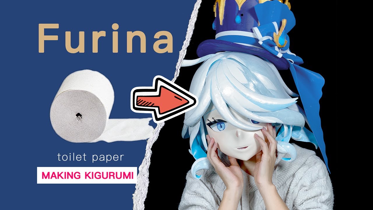 原神]芙宁娜making kigurumi，用卫生纸制作头壳，Genshin Impact
