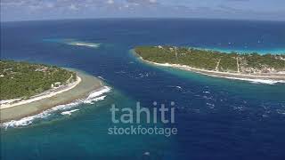 Tahiti Stock Footage, aerial view of Tiputa pass, Rangiroa