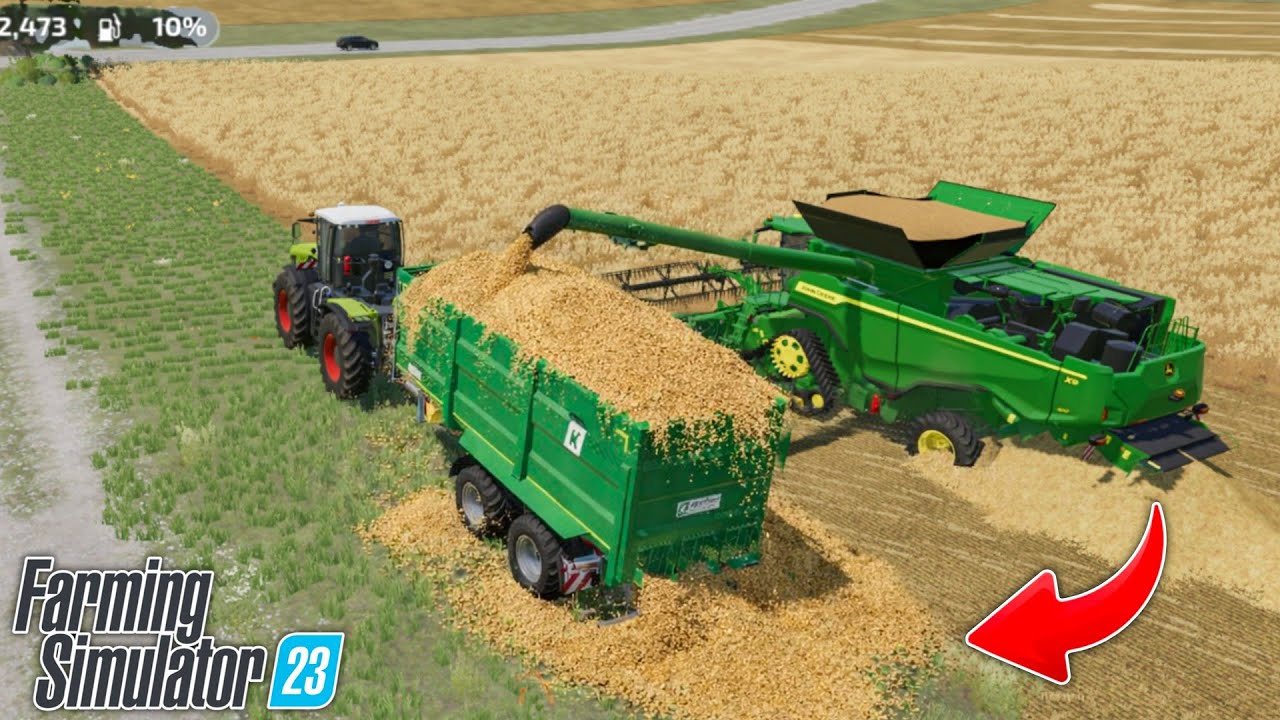 Перегруженный зерновоз с пшеницей на продажу в FS23 | Farming Simulator 23