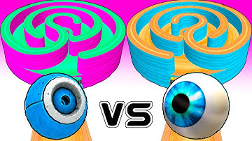 Going Balls vs Sky Rolling Balls - Robot Eye Balls Battle on Same Levels! Race-350