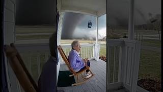 Grandma and Her Rocking Chair Get Sucked Into a Tornado 🌪️🪑😔 #Tornado #Grandma #RingCamera