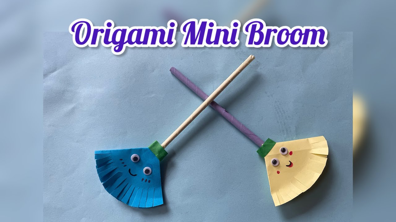 How to Make Mini Paper Brooms | Easy Origami Craft Idea