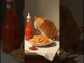🍟🐱 नारंगी बिल्ली शेफ और स्वादिष्ट फ्रेंच फ्राइज #cat #cartoon #youtube #catnews #catwatch
