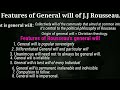 Features of General will of J.J Rousseau