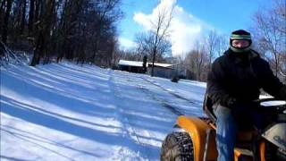 snow plowing with the 1991 2082 cub cadet super garden tractor
