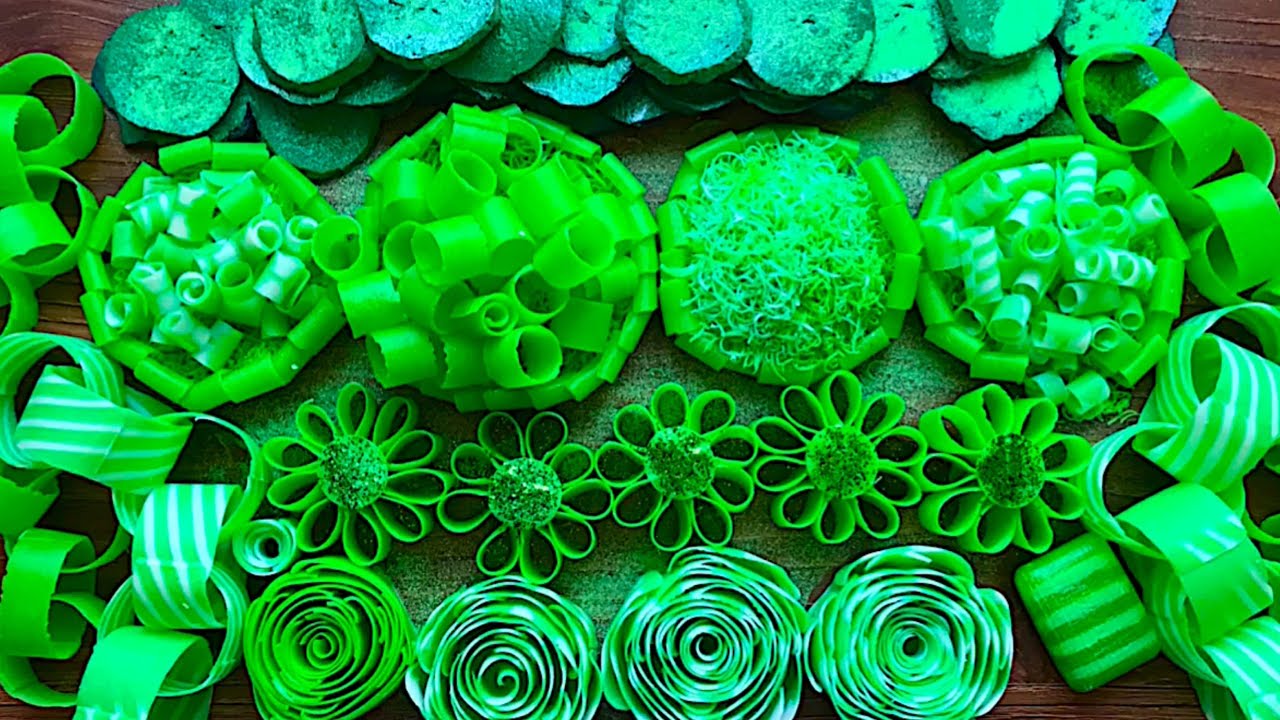 Green theme.Satisfying crunchy soap ASMR!