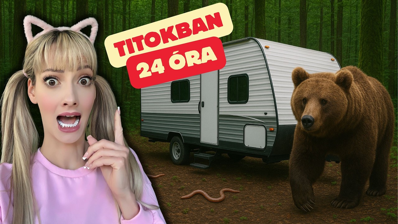 🤫TITOKBAN EGY LAKÓKOCSIBAN 24ÓRA😱 #24hours