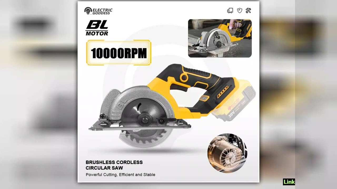 EGOD 5 Inch Brushless Electric Circular Saw Lithium Battery Powered Handheld Miter Saw Power Tools