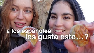 Extranjeras probando DULCES TÍPICOS navideños de España