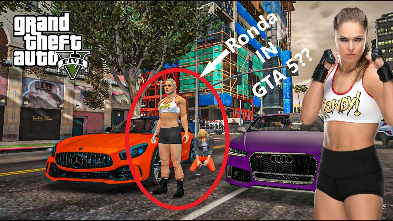 Ronda Rousey doing illegal street racing - GTA 5 Ultra Realistic Mods