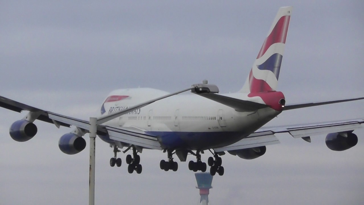 Aviation BA218 747 GCIVN Denver lands Heathrow London 19feb17 929a