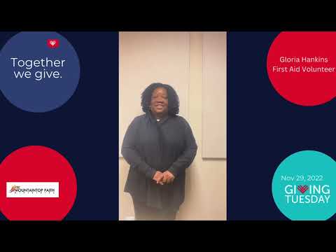 Giving Tuesday with First Aid Ministry Volunteer Gloria