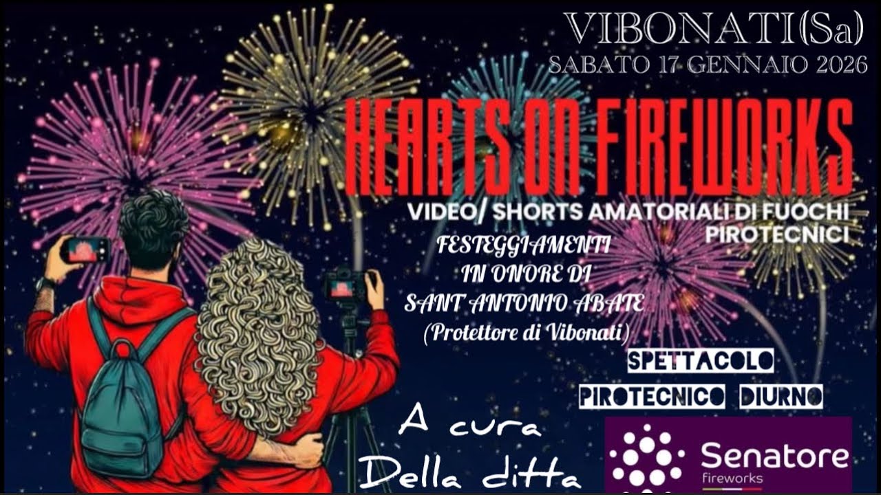 VIBONATI(Sa).SABATO 17 GENNAIO 2026. SPETTACOLO PIROTECNICO DIURNO.DITTA SENATORE FIREWORKS.