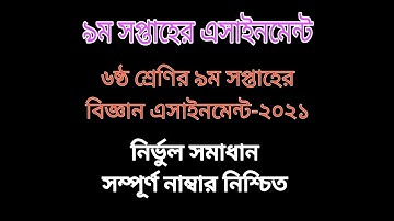 ষষ্ঠ শ্রেণির এসাইনমেন্ট| ৬ষ্ঠ শ্রেণির ৯ম সপ্তাহের বিজ্ঞান এসাইনমেন্ট|Class 6 week 9 assignment
