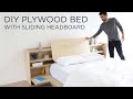 DIY Plywood Bed with a Sliding Headboard