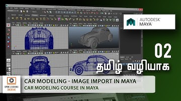 Car Modeling image import in Maya - Lesson 2/41 Tamil Tutorial
